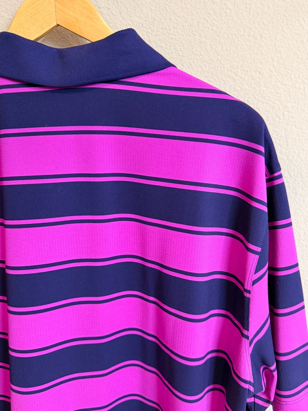 Nike Golf Dri-FIT Striped Performance Polo Shirt XL Pink Purple - Picture 4 of 6